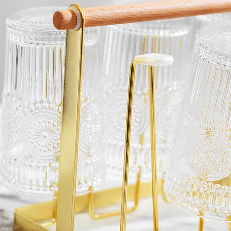 Kitchen Iron Cup Holder Creative Household Drain Cup Rack Gold