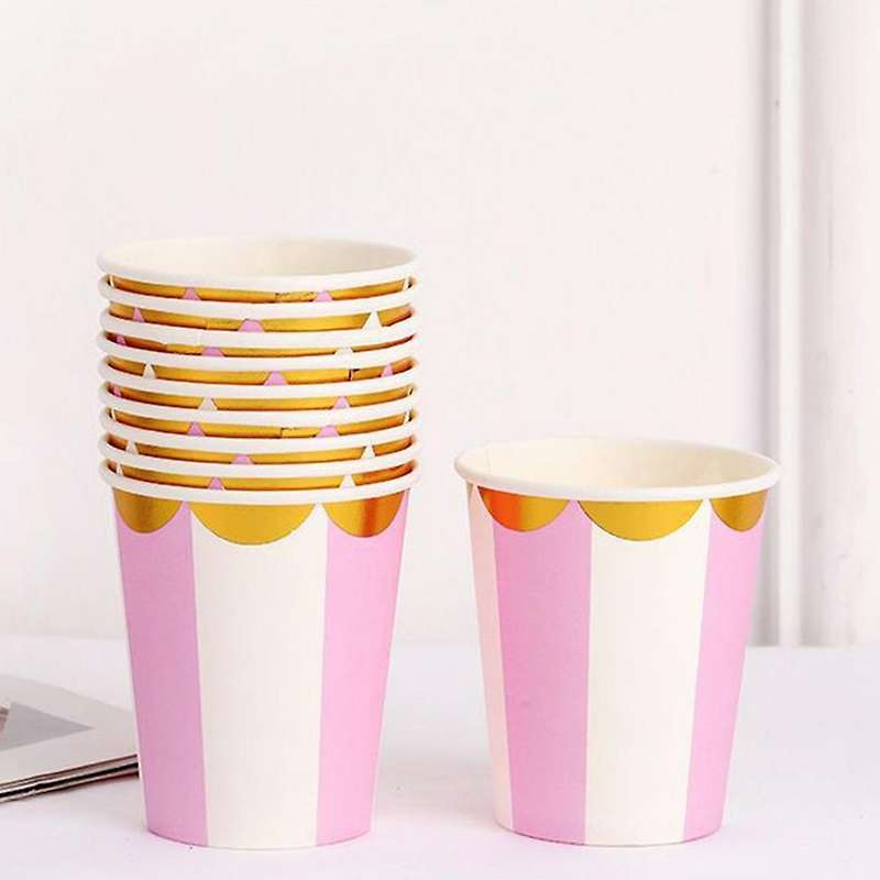 50pcs Birthday Party Decoration Pink Blue Tableware Set Paper Cup