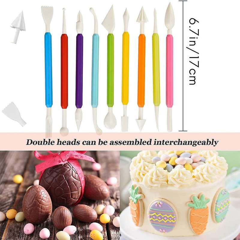 17pcs Cake Decorating Brushes Fondant Modeling Tools