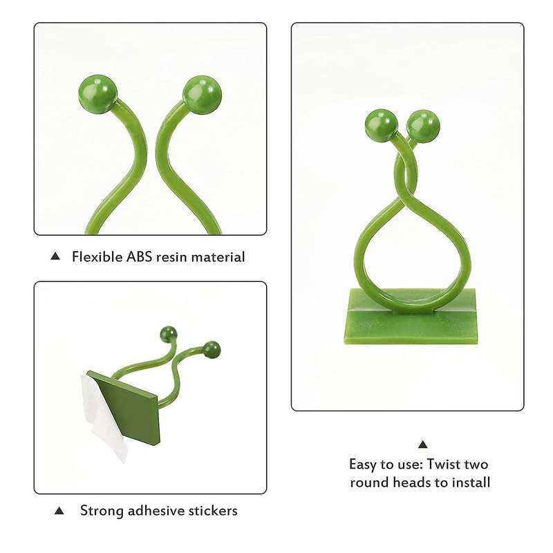 200 Pcs Plant Climbing Wall Fixture Clips, Plant Fixer Hooks-green