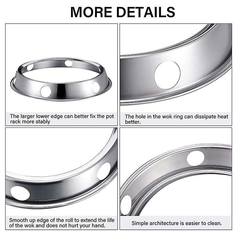 3 Packs 7 1/3-inch Wok Ring, Stainless Steel Wok Rack Wok Stand