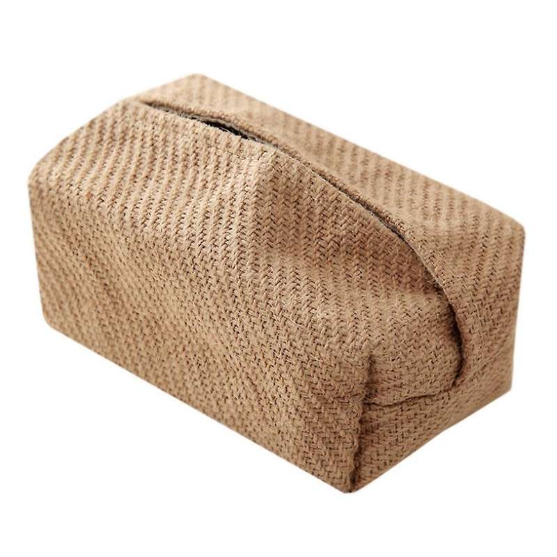 Jute Tissue Case Napkin Holder for Living Room Table Tissue Boxes (a)