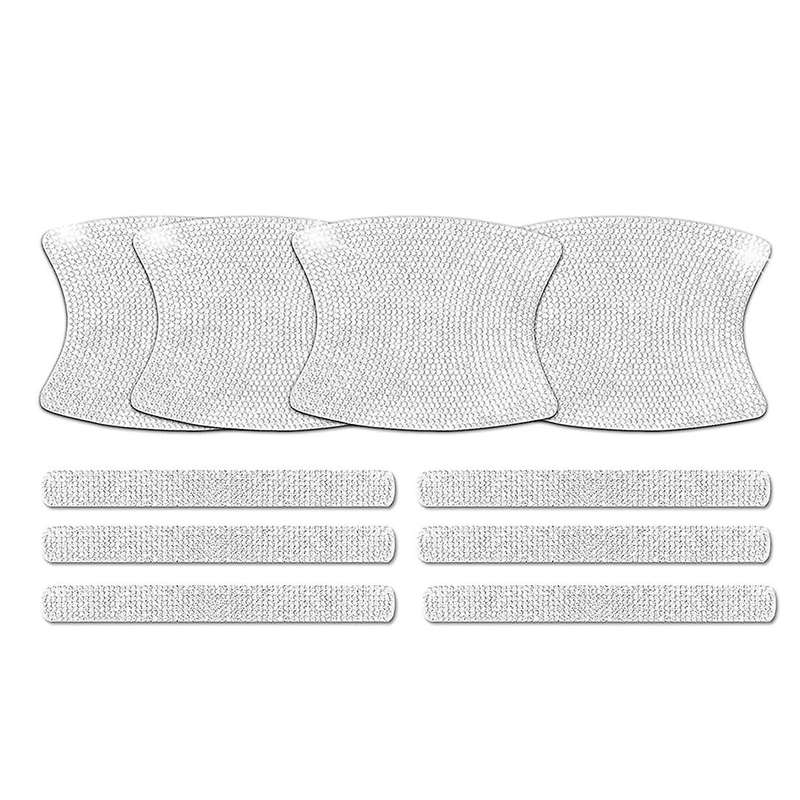 Car Door Handle Protector Rhinestone Bowl Cover 10pcs,silver