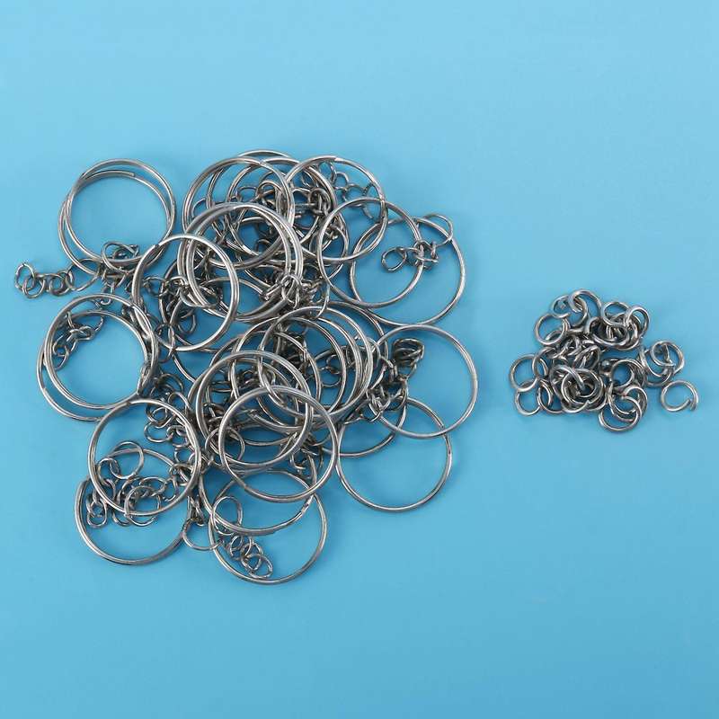 96 Pieces Acrylic Transparent Discs,tassel,keyring with Chain for Diy