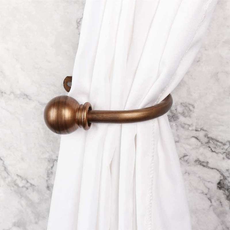 Set Of 2 Metal Curtain Holdbacks, for Bedroom, with Screws, Bronze