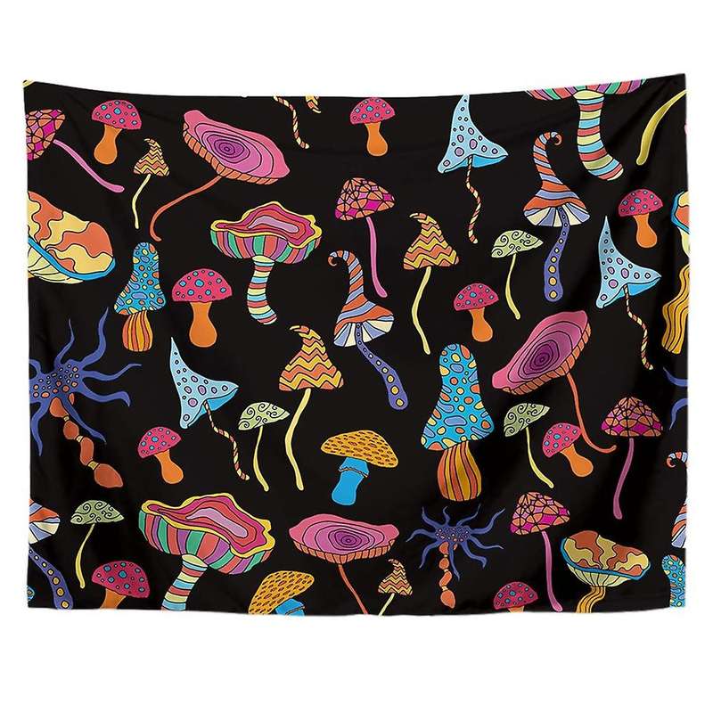 Mushroom Tapestry Beautiful Psychedelic Eyes Wall Hanging Tapestry