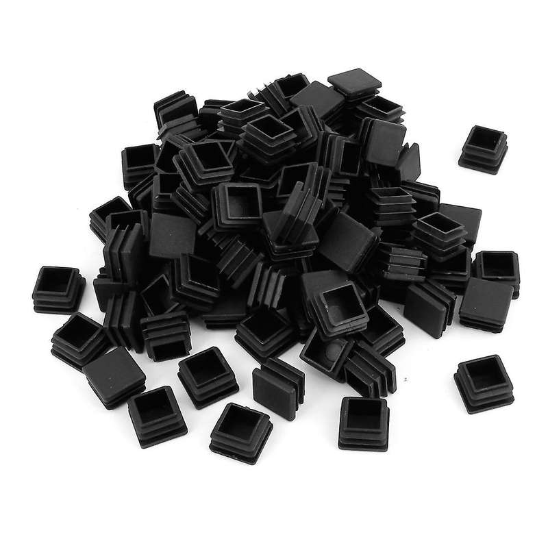 50 Pcs Plastic Blanking End Cap Square Tube Insert 16mmx16mm Black