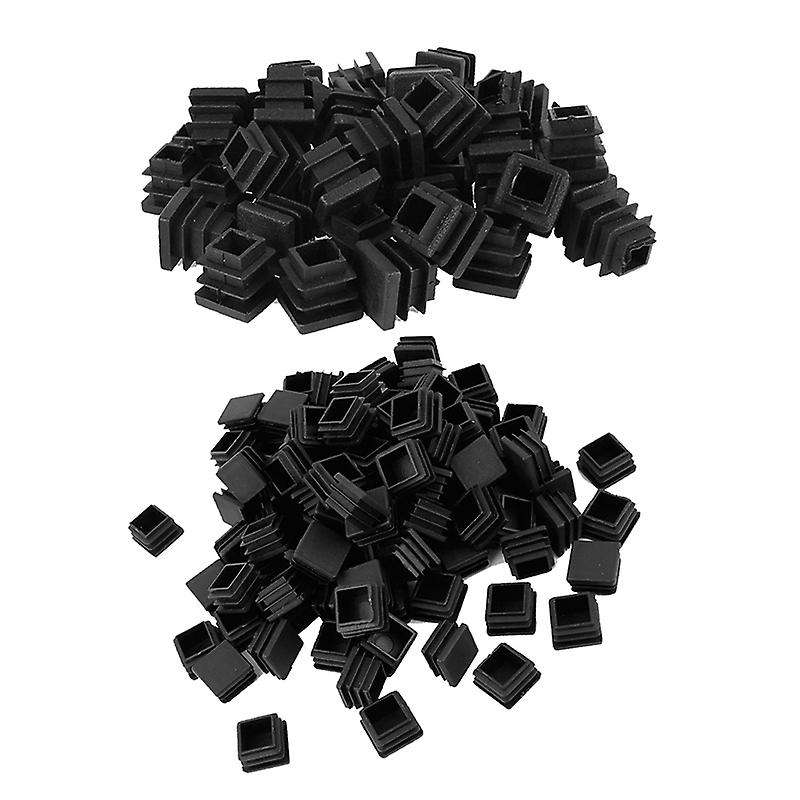50 Pcs Plastic Blanking End Cap Square Tube Insert 16mmx16mm Black