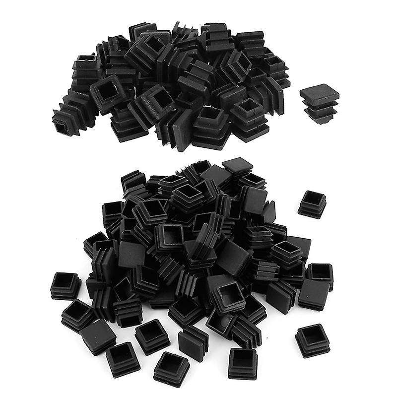 50 Pcs Plastic Blanking End Cap Square Tube Insert 16mmx16mm Black