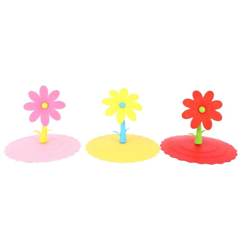 6 Pcs Sun Flower Silicone Cup Cover Anti-dust Leak-proof