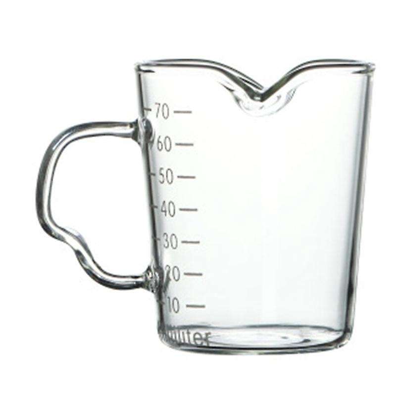 Set Of 2 Glass Milk Jug Twin Spout Pouring Coffee Cream Sauce Jug