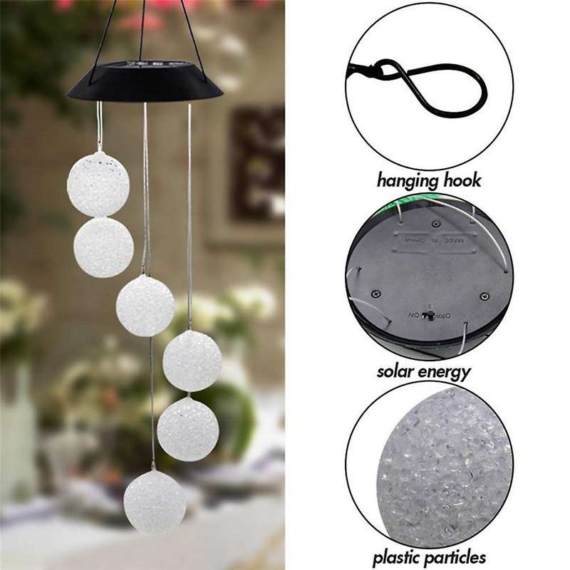 Solar Ball Light Led Colour Changing Garden Yard Hanging Decoration