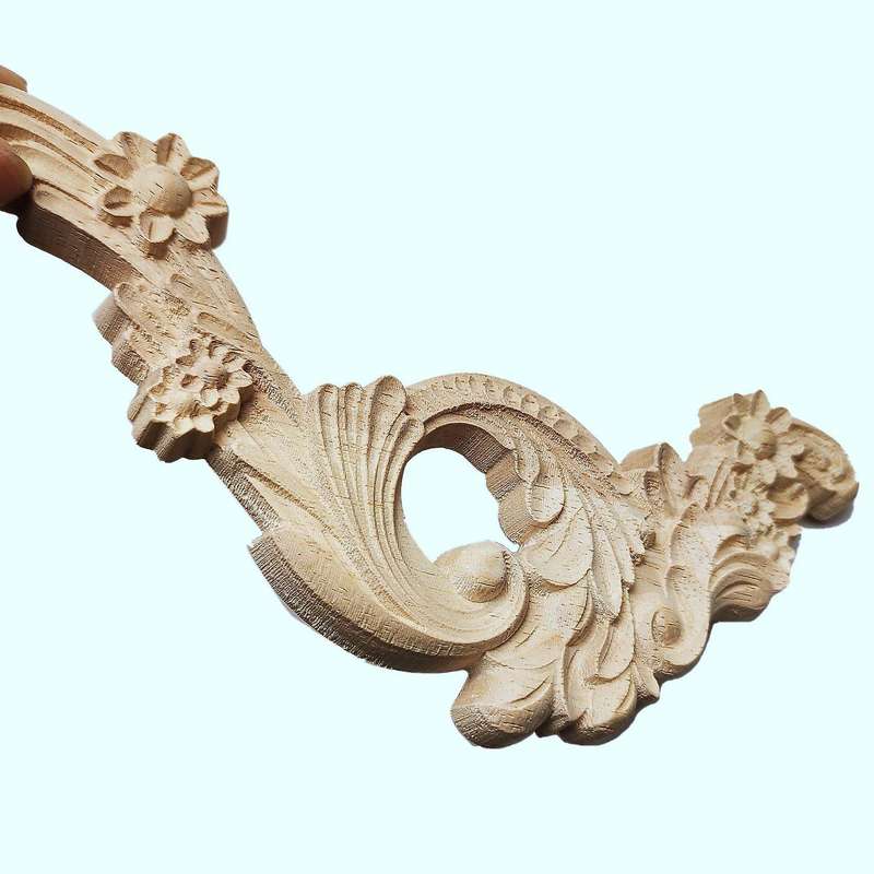 4pcs Carved Unpainted European Exquisite Floral Furniture
