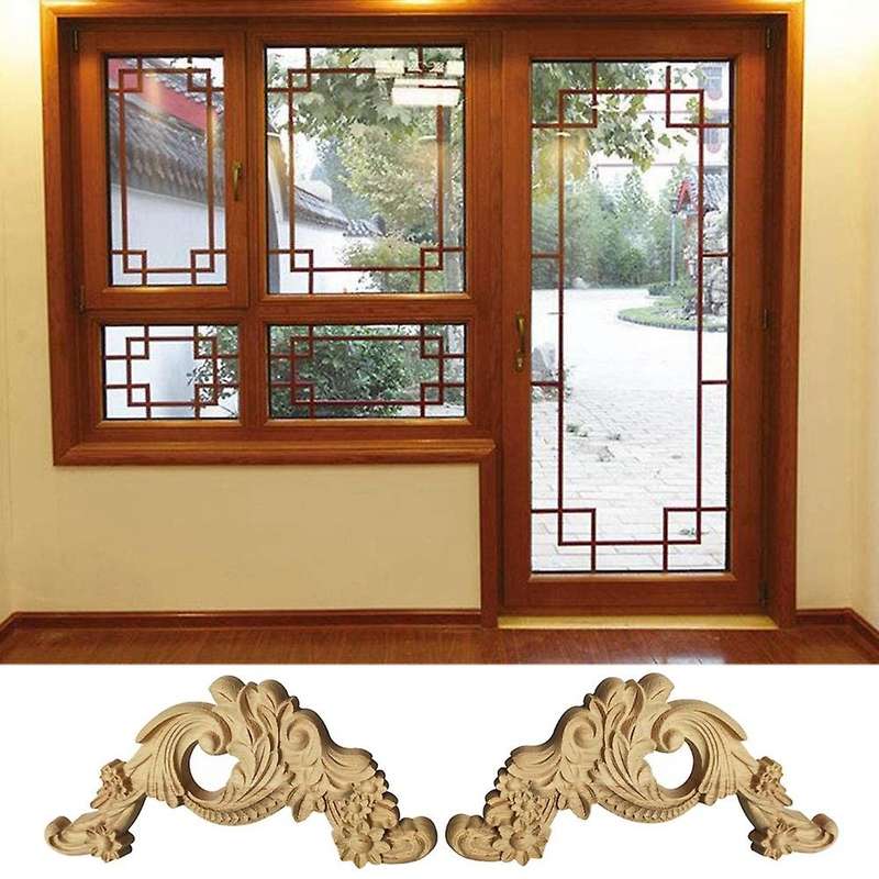 4pcs Carved Unpainted European Exquisite Floral Furniture
