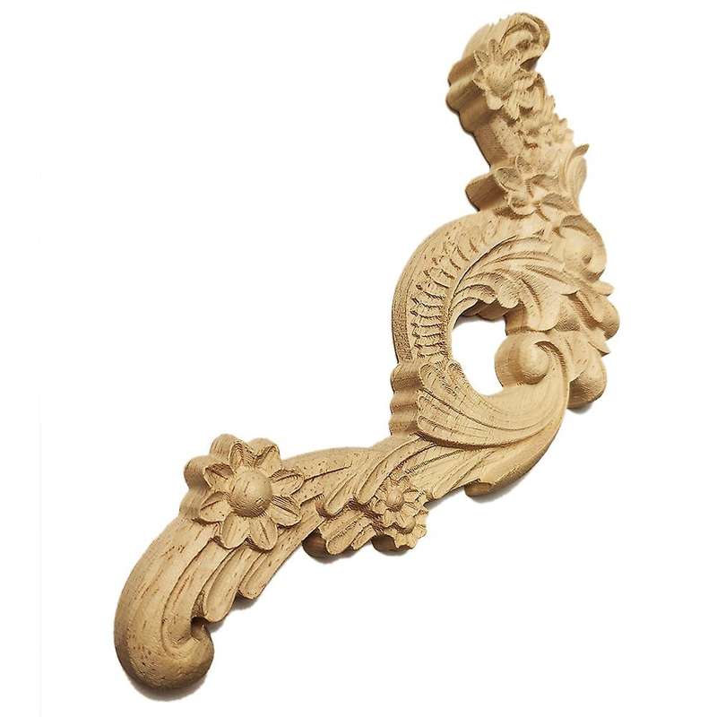 4pcs Carved Unpainted European Exquisite Floral Furniture