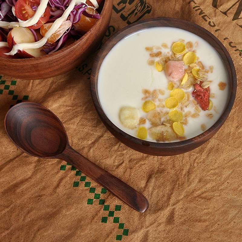 Acacia Wood for Fruits, Noodle, Salad Wooden Bowl 5.1x2.4inch