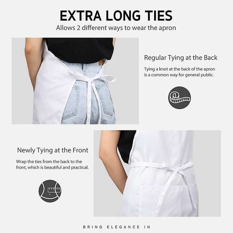 2 Pack Kitchen Adjustable Bib Apron 100% Polyester