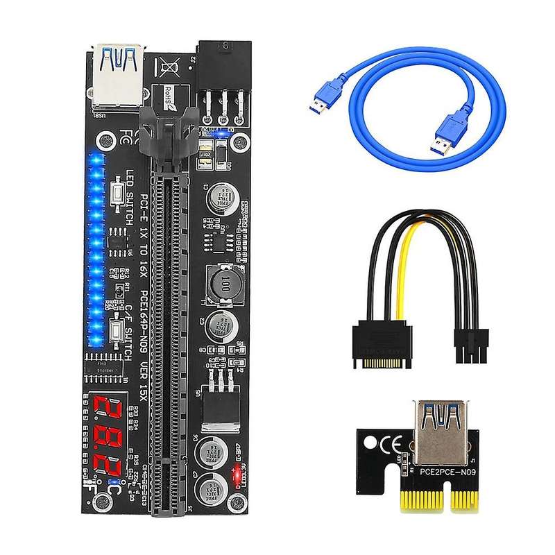 1 Pcs Pcie Riser 1x to 16x Graphic Extension Card