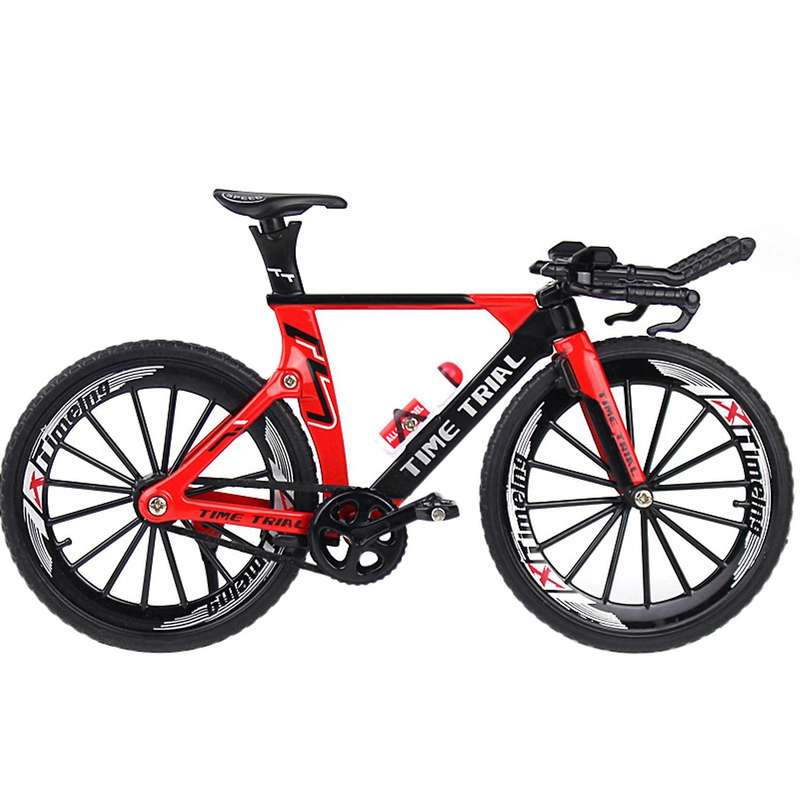 1:10 Scale Diecast Bicycle Mountain Tt Bike Model Mini for Home Red