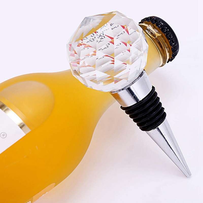 2pcs Decorative Crystal Golf Balls Wine Bottle Stoppers with Gift Box