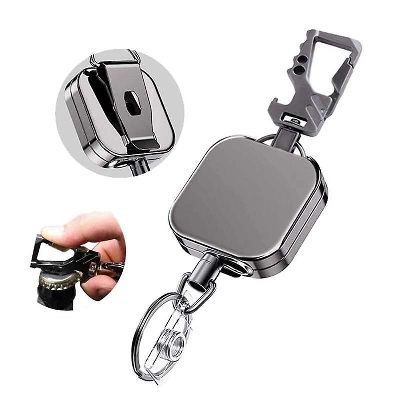 Keyring Id Card Key Ring Cord Reel Retract Pull Key Recoil Badge