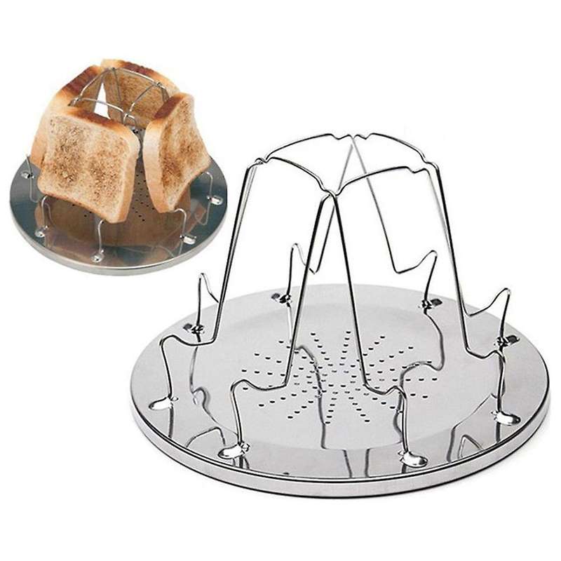 4 Slice Camping Bread Toast Tray Gas Stoves Cooker Toaster Rack