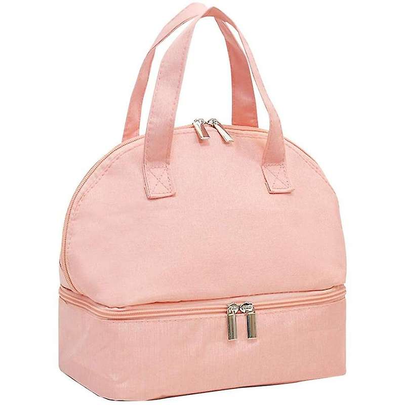 Double Compartment Lunch Bag for Women & Kids Insulated Tote ,pink