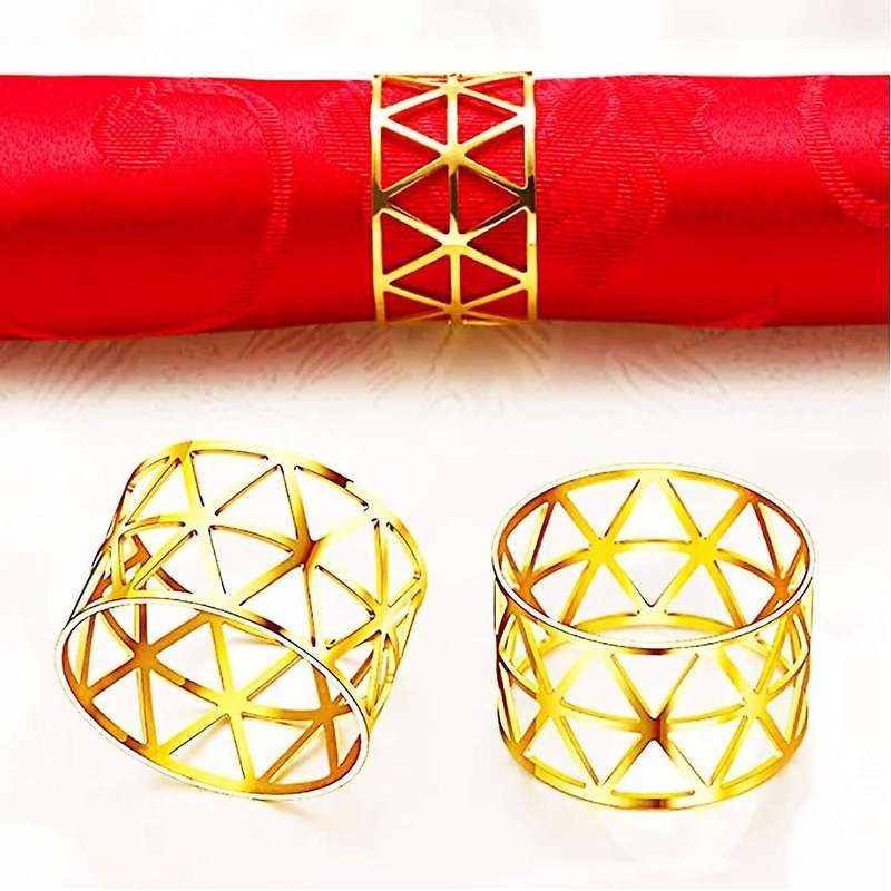 12pcs Of Round Mesh Napkin Ring Holder,table Set for Casual Or Formal