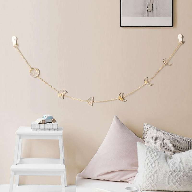Nordic Star Moon Wall Hanging Moon Resin Chian Home Decor Boho,a