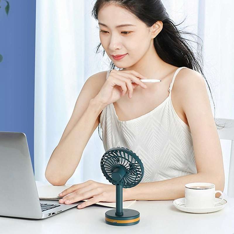 Usb Desk Fan Rechargeable with Night Light,for Office Home Table