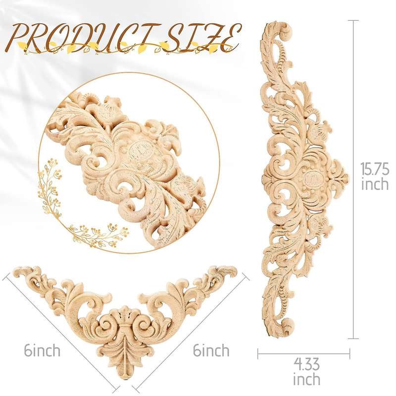 Wood Appliques Onlays Decor Diy for Mirror Bed Door Furniture
