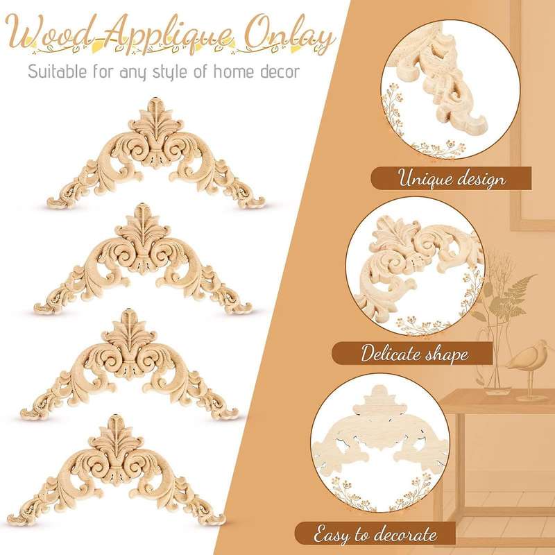 Wood Appliques Onlays Decor Diy for Mirror Bed Door Furniture