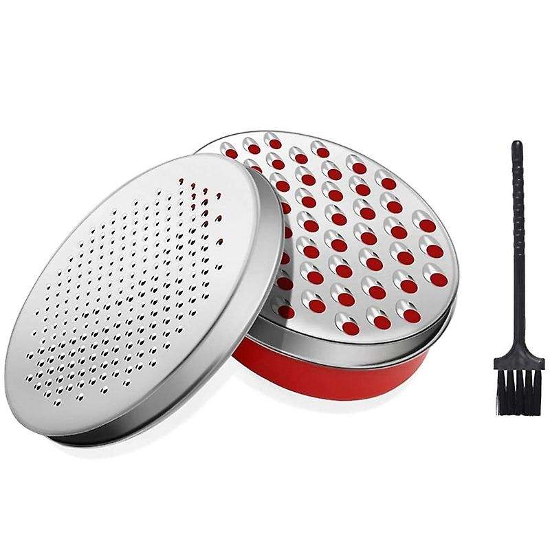 Grater with Food Storage Container for Ginger, Box Grater Red