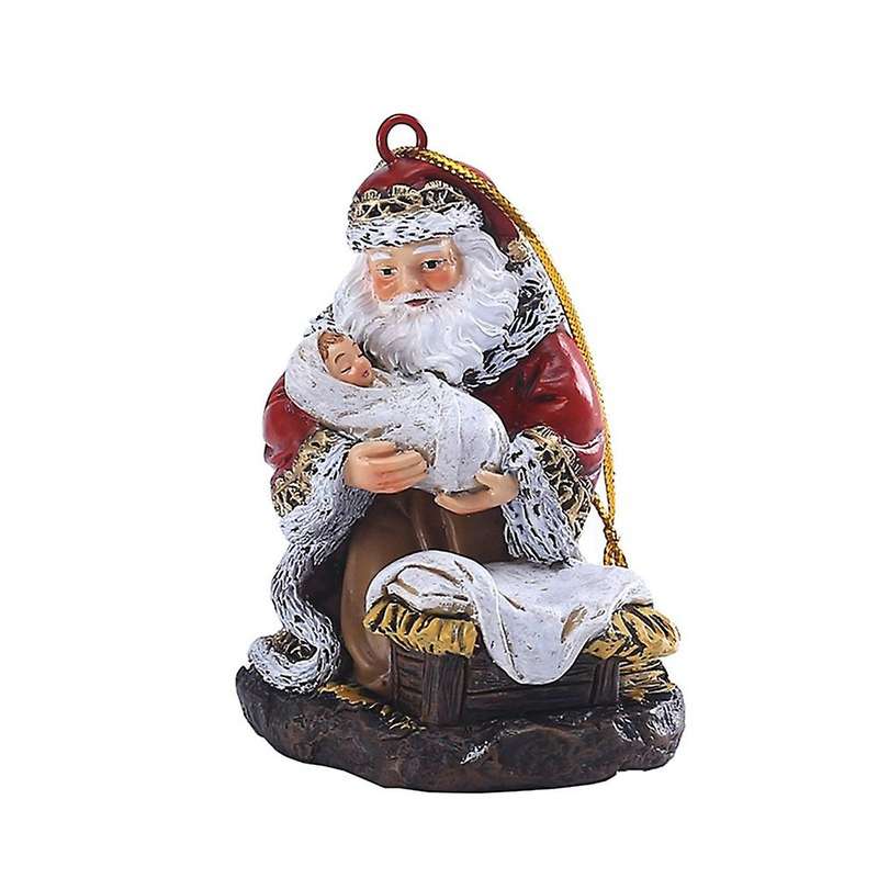 Happy New Year Christmas Ornaments Xmas Gift Resin Crafts Santa Claus