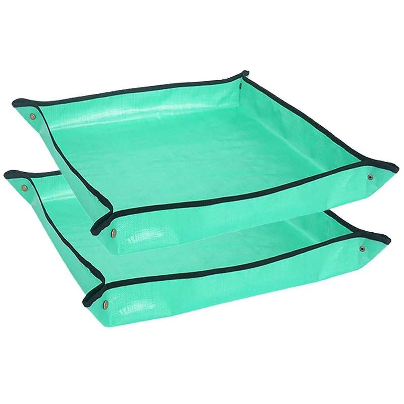2pcs Plant Transplanting Repotting Mat Foldable Work Cloth Waterproof