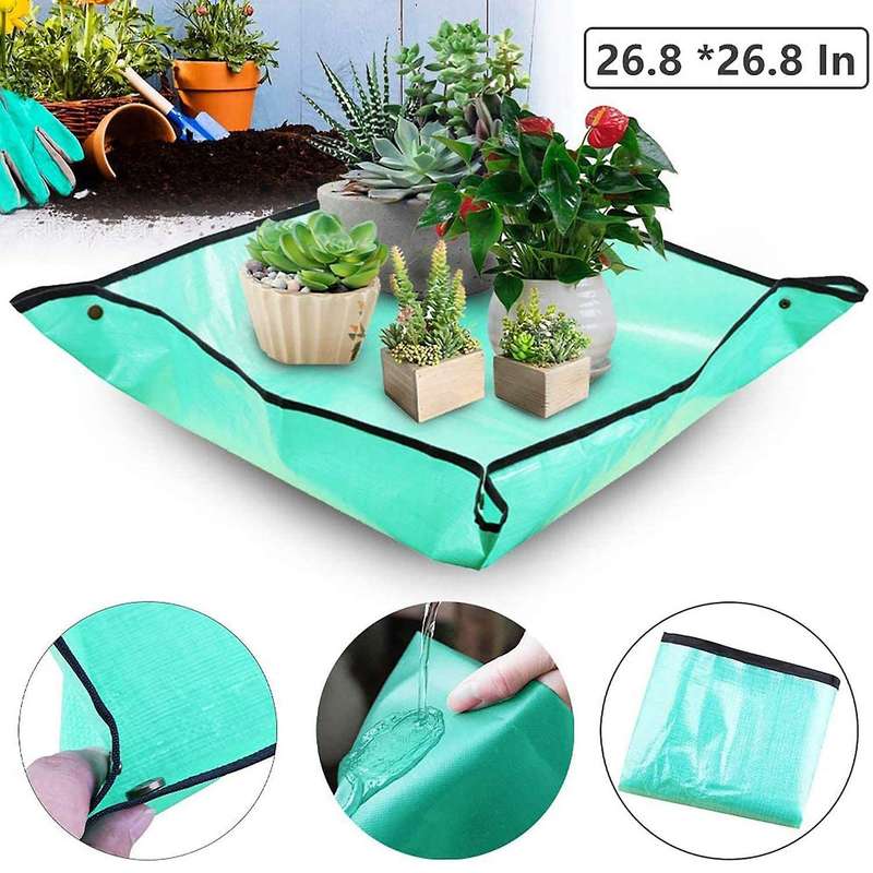 2pcs Plant Transplanting Repotting Mat Foldable Work Cloth Waterproof