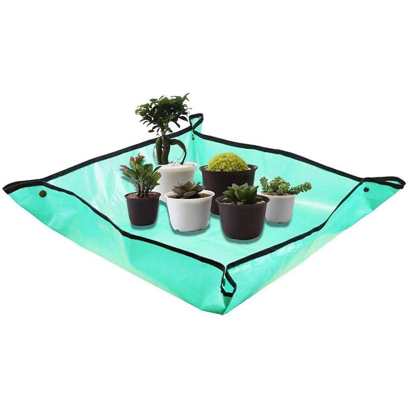 2pcs Plant Transplanting Repotting Mat Foldable Work Cloth Waterproof
