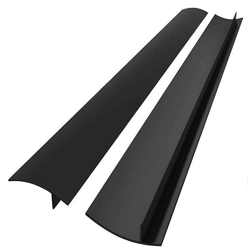 2pcs Kitchen Oven Spill Seal Slit Filler Stove Space Bar-black