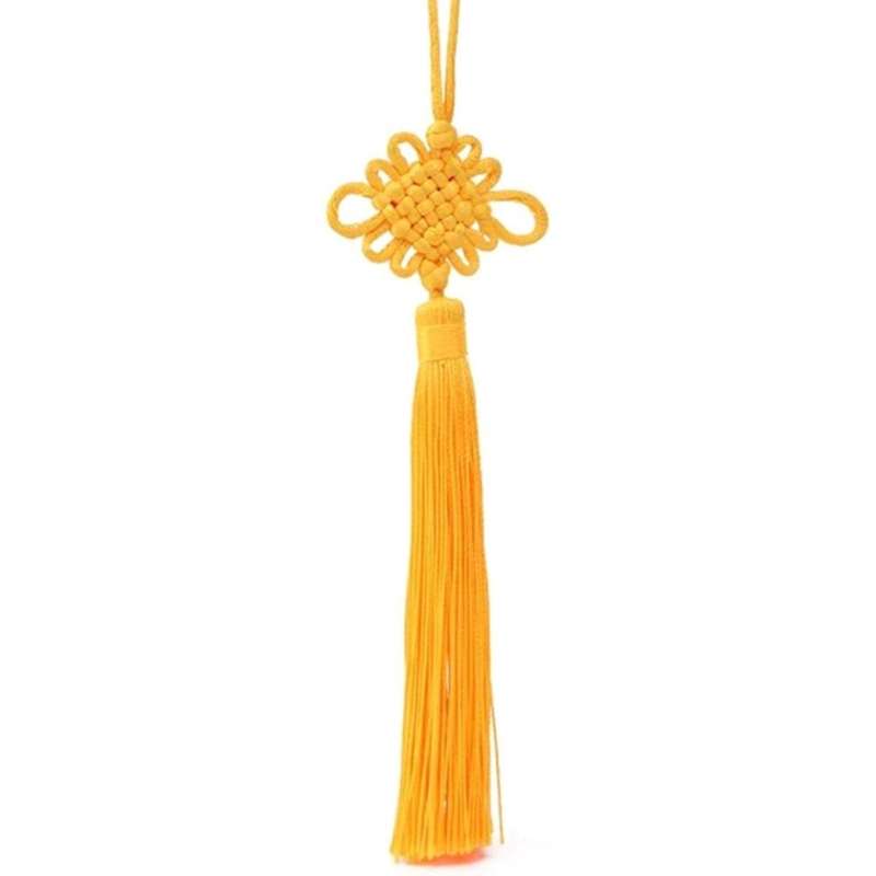 50 Pcs Handmade Yellow Chinese Knots Tassels for New Year Decoration