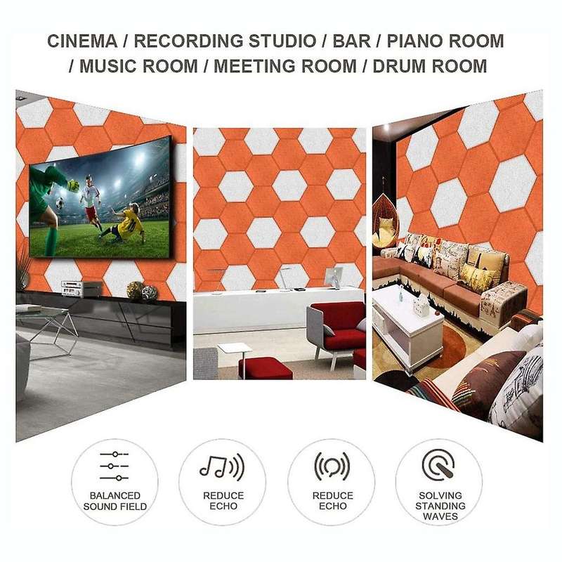 Hexagon Acoustic Panels Sound Proof Padding for Recording Studio