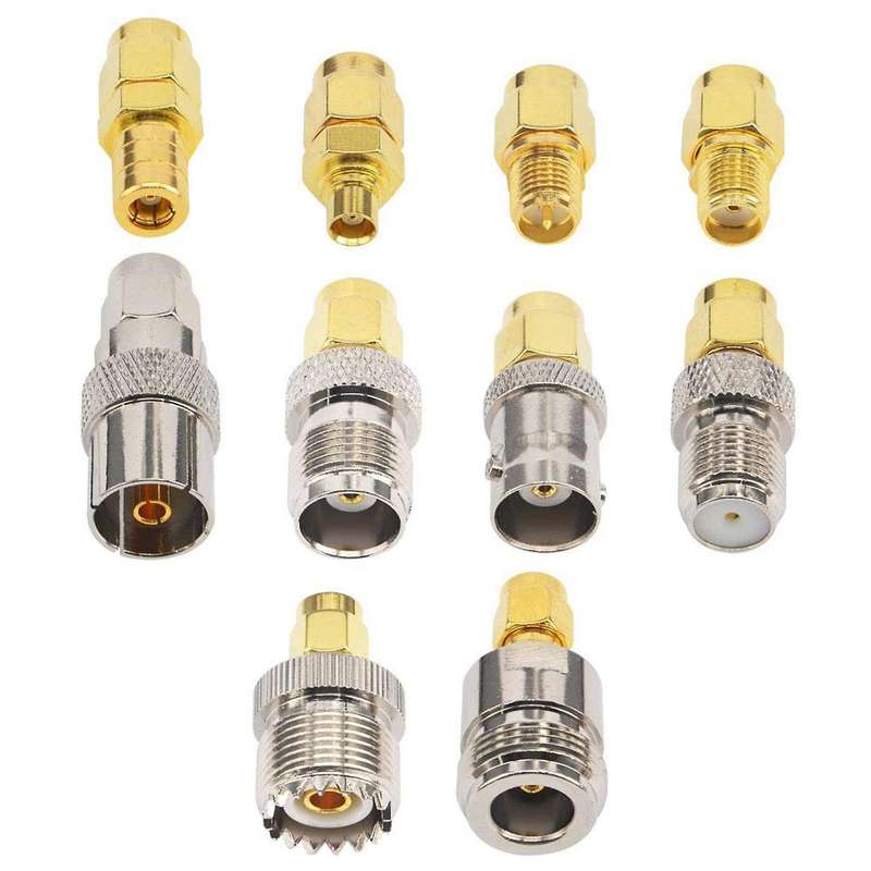 10 Set Sma Adapter Kits Sma Male to N/f/bnc/uhf/mcx/smb/tv/tnc Female