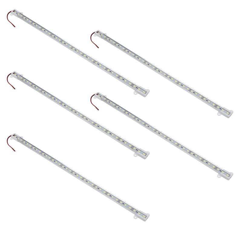 5x 50cm 12v 36 Led 5050 Smd Hard Strip Bar Light Aluminum Rigid White