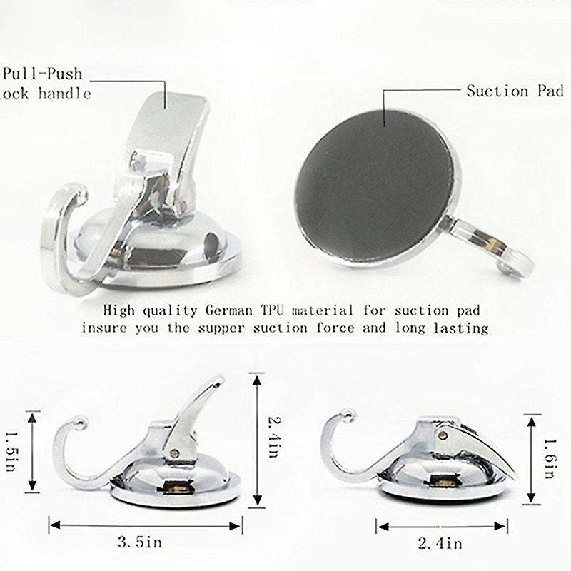 Vacuum Suction Cup Hooks (2 Pack) for Kitchen Bathroom Organization