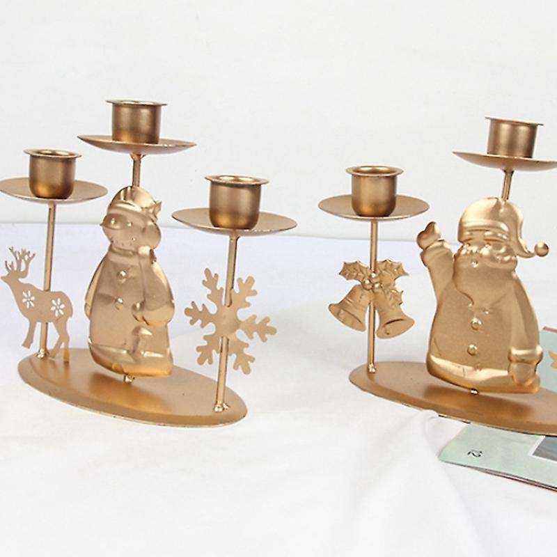 Christmas Candlestick Santa Candlestick for New Year Home Decor A