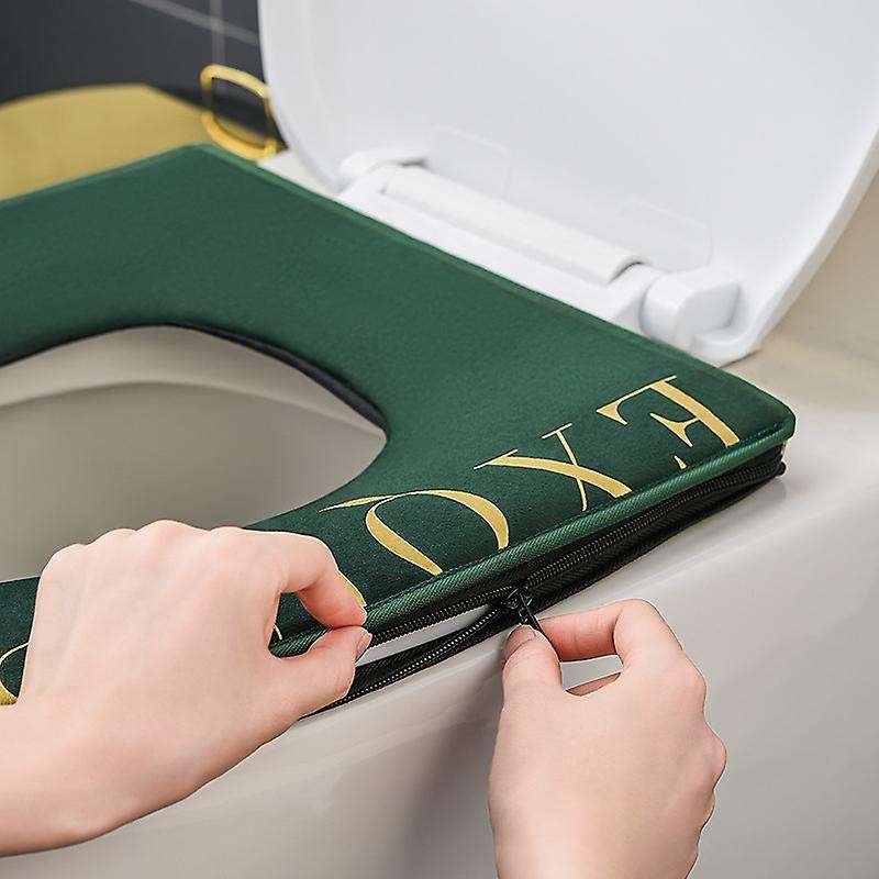 Toilet Seat Cover Pad Square Washable Toilet Lid Cover-red