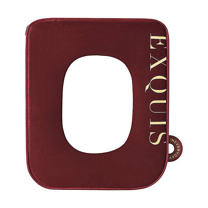 Toilet Seat Cover Pad Square Washable Toilet Lid Cover-red