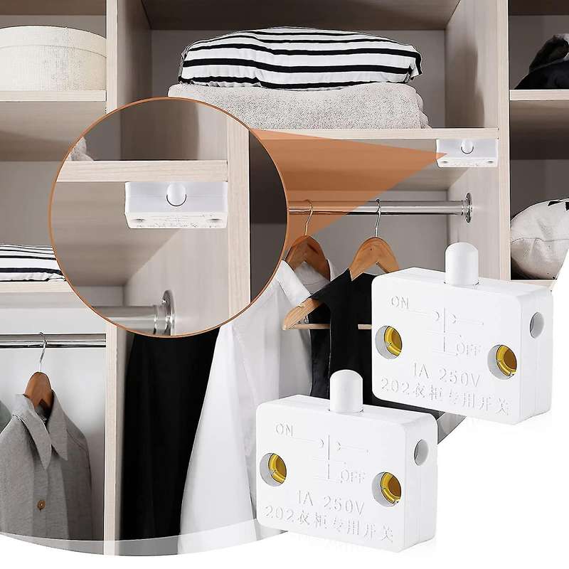 8 Pieces Cabinet Lamp Switch Automatic Door Contact Switch (white)