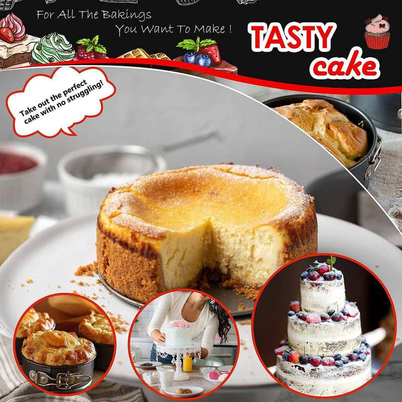2 Pack 4inch/7inch Non-stick Springform Cake Pans,baking Pans Set
