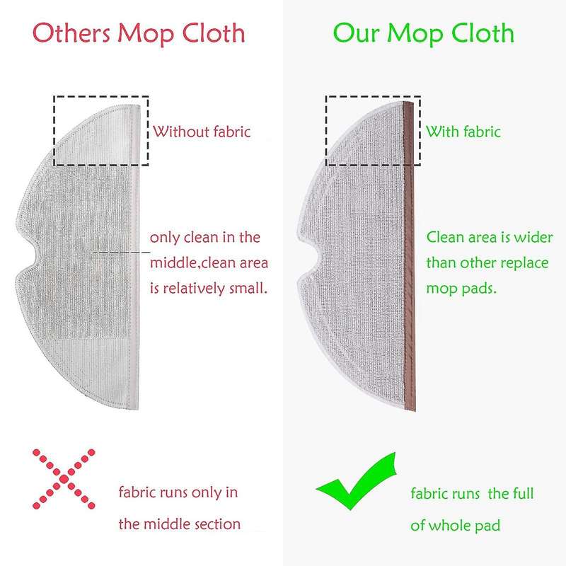 6 Mop Cloth for Roborock S4 S5 S6 E4 E20 E25 E35 S50 Mijia Robotic