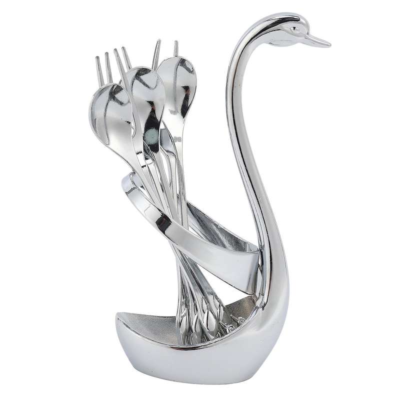 Flatware Set with Swan Base Holder,creative Tableware Decoration